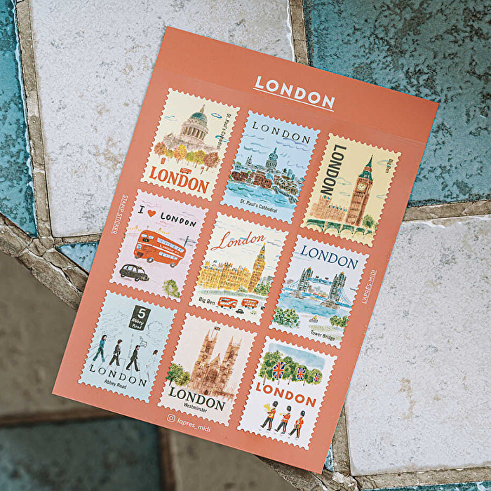 L'APRES-MIDI- Posta Pulu Sticker - London 1 (9'lu Paket)
