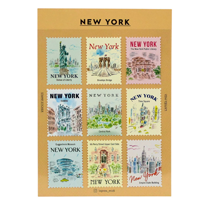 L'APRES-MIDI- Posta Pulu Sticker - NYC 1 (9'lu Paket)