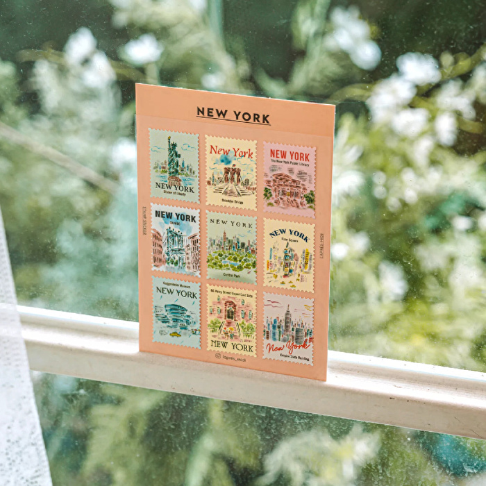 L'APRES-MIDI- Posta Pulu Sticker - NYC 1 (9'lu Paket)