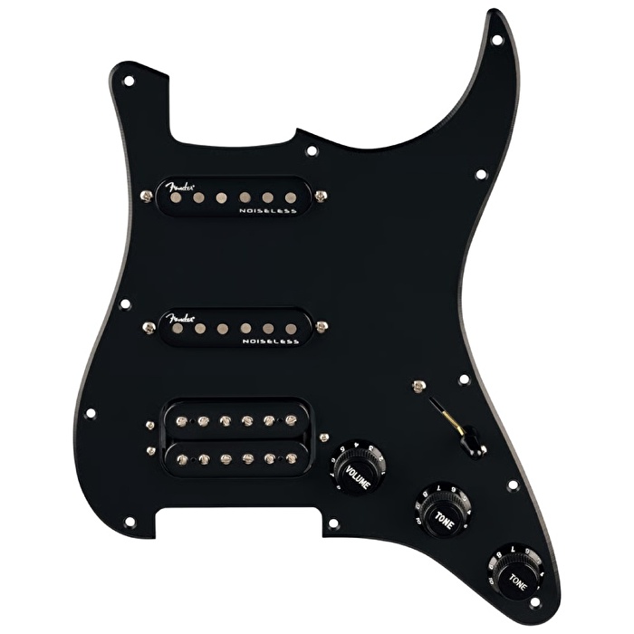 Fender Strat Quadra Tap Ultra Noiseless HSS Black 11 Hole PG Manyetikli Pickguard Seti