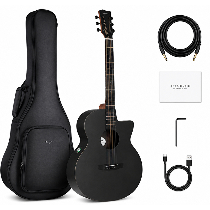 Enya EGA-X0/BK SP1 Elektro Akustik Gitar
