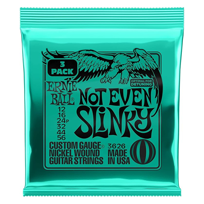 ERNIE BALL Not Even Slinky Nickel Wound 3 Pack 12-56 Elektro Gitar Teli