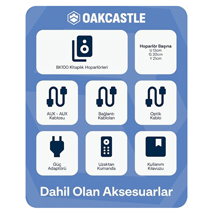 OAKCASTLE  Aktif Raf Tipi Siyah Hoparlör