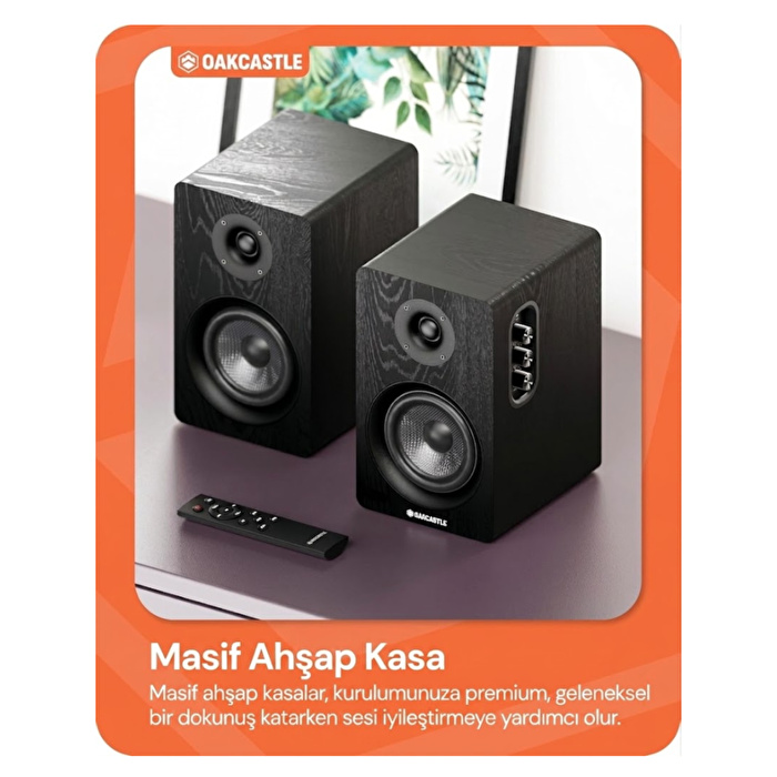 OAKCASTLE  Aktif Raf Tipi Siyah Hoparlör