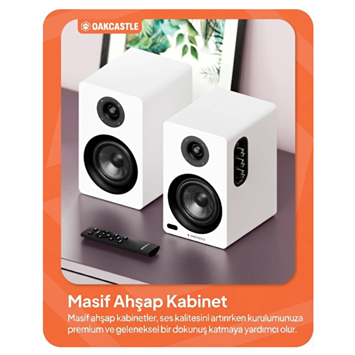 OAKCASTLE Aktif Raf Tipi Beyaz Hoparlör