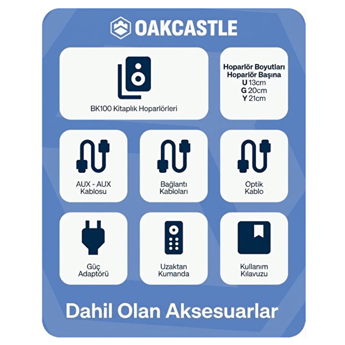 OAKCASTLE Aktif Raf Tipi Beyaz Hoparlör