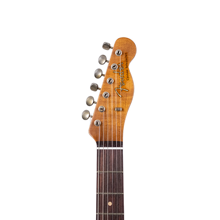 Fender Custom Shop 1960 Telecaster Custom Heavy Relic Aged Vintage White Over 3 Ton Sunburst Elektro Gitar