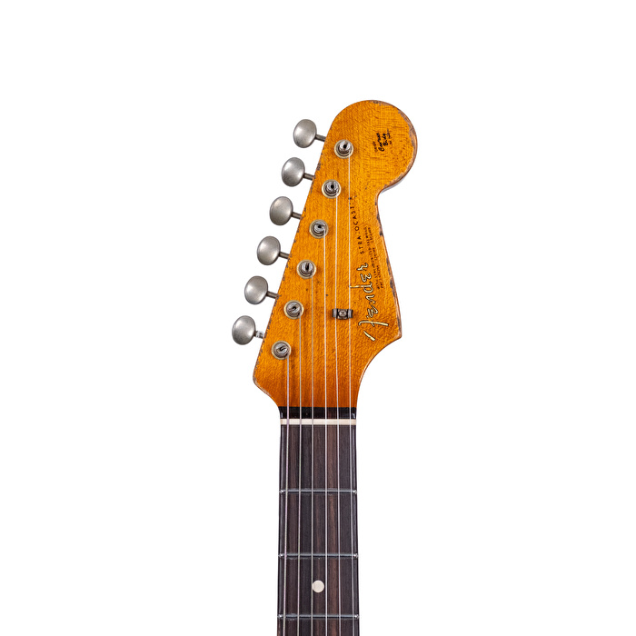 Fender Custom Shop Masterbuilt Dennis Galuszka 1963 Stratocaster Ultra Heavy Relic Aged Cherry Sunburst Elektro Gitar