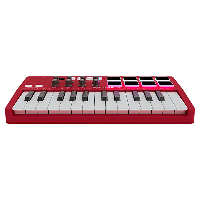 M-VAVE SMK-25 25 Tuşlu Kablosuz Şarjlı MIDI Klavye (Kırmızı)