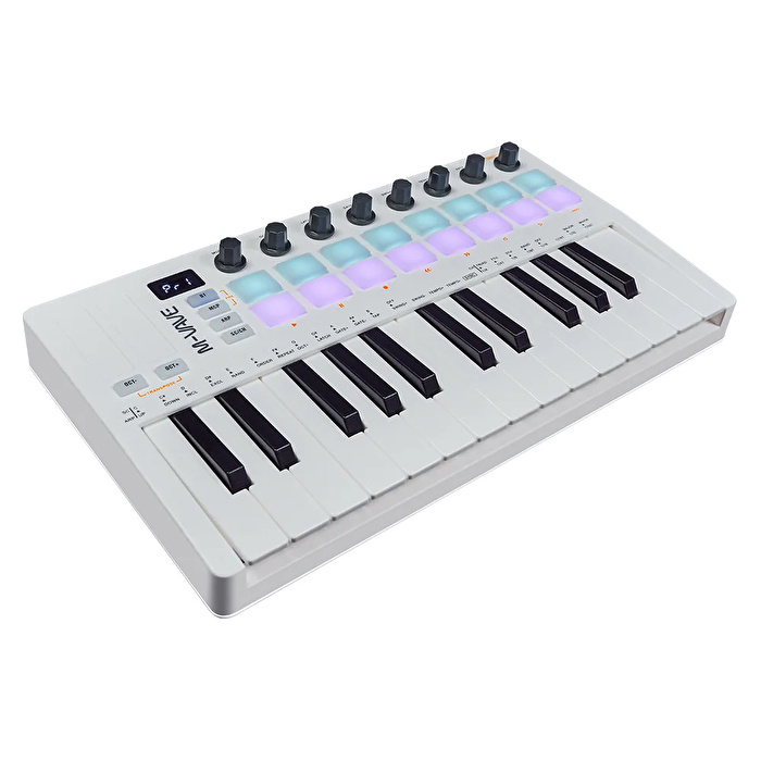 M-VAVE SMK-25 II 25 Tuşlu Kablosuz Şarjlı MIDI Klavye (Beyaz)