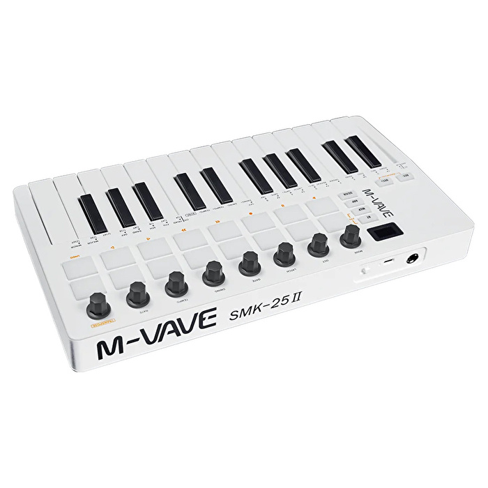 M-VAVE SMK-25 II 25 Tuşlu Kablosuz Şarjlı MIDI Klavye (Beyaz)