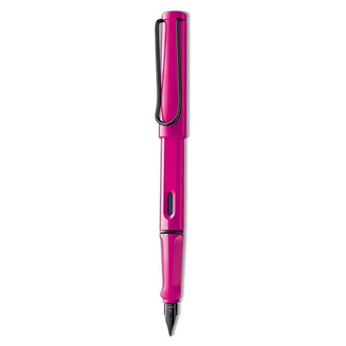 LAMY Safari Dolma Kalem Metal Siyah Klips M Uç Pembe