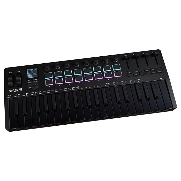 M-VAVE SMK-37 PRO 37 Tuşlu Kablosuz MIDI Klavye (Siyah)
