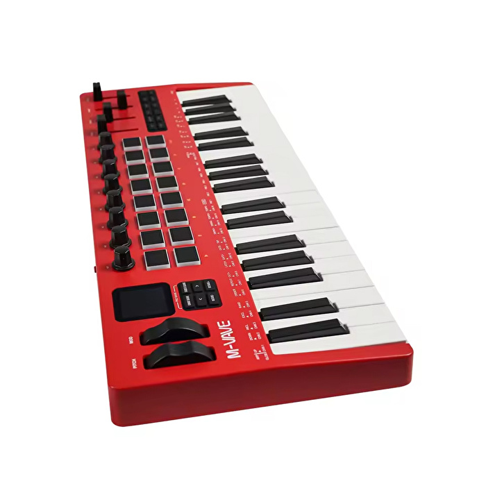 M-VAVE SMK-37 PRO 37 Tuşlu Kablosuz MIDI Klavye (Kırmızı)