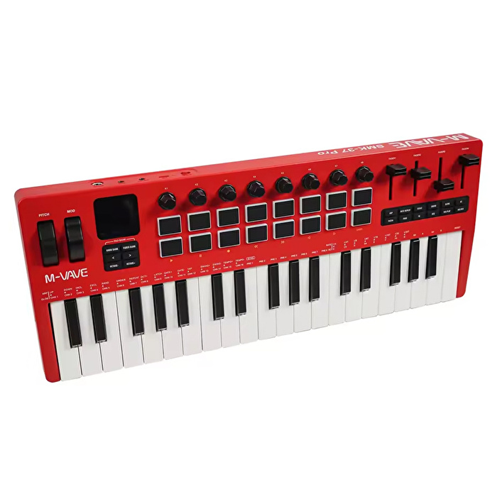 M-VAVE SMK-37 PRO 37 Tuşlu Kablosuz MIDI Klavye (Kırmızı)