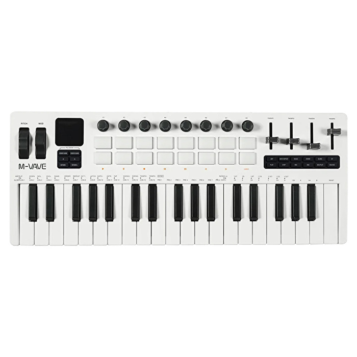 M-VAVE SMK-37 PRO 37 Tuşlu Kablosuz MIDI Klavye (Beyaz)