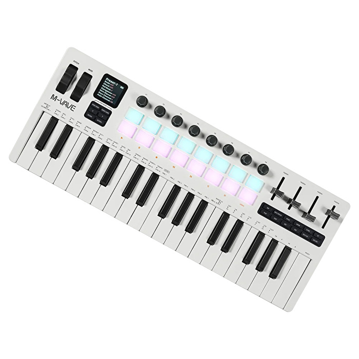 M-VAVE SMK-37 PRO 37 Tuşlu Kablosuz MIDI Klavye (Beyaz)