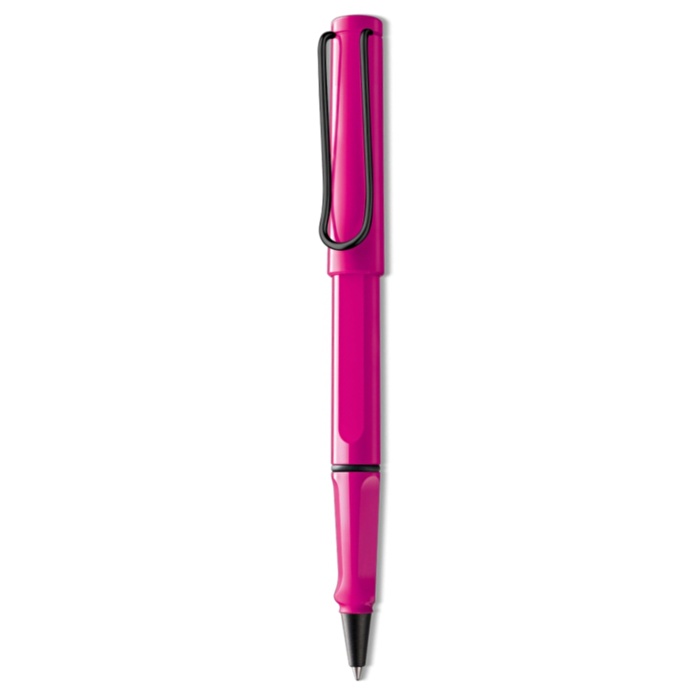 LAMY Safari Roller Kalem Metal Siyah Klips Pembe