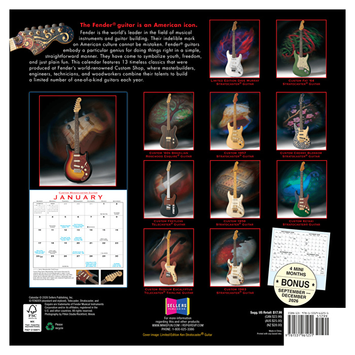 Fender 2027 Fender Custom Shop Takvimi