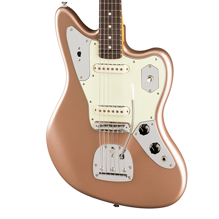 Fender American Professional Classic Jaguar Faded Firemist Gold Elektro Gitar (Gigbag Dahil)