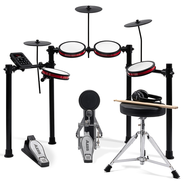 ALESIS Turbo Pro 8 Parça Elektronik Davul Seti - Tabure & Kulaklık Aksesuarları Dahil