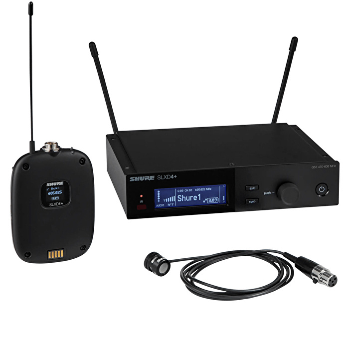 SHURE SLXD14+E/85M-G65 WL185M Telsiz Yaka Mikrofon Seti