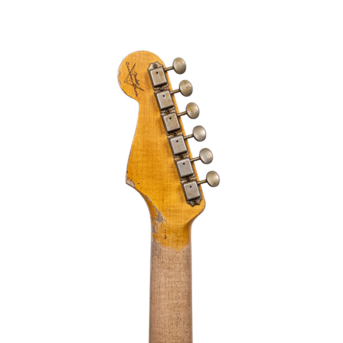 Fender Custom Shop 1961 Stratocaster Super Heavy Relic Aged Surf Green Over 3 Renk Sunburst Elektro Gitar