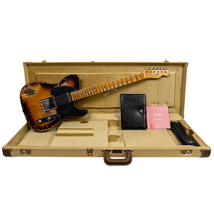 Fender Custom Shop 1952 Telecaster Super Heavy Relic Aged 2 Renk Sunburst Elektro Gitar