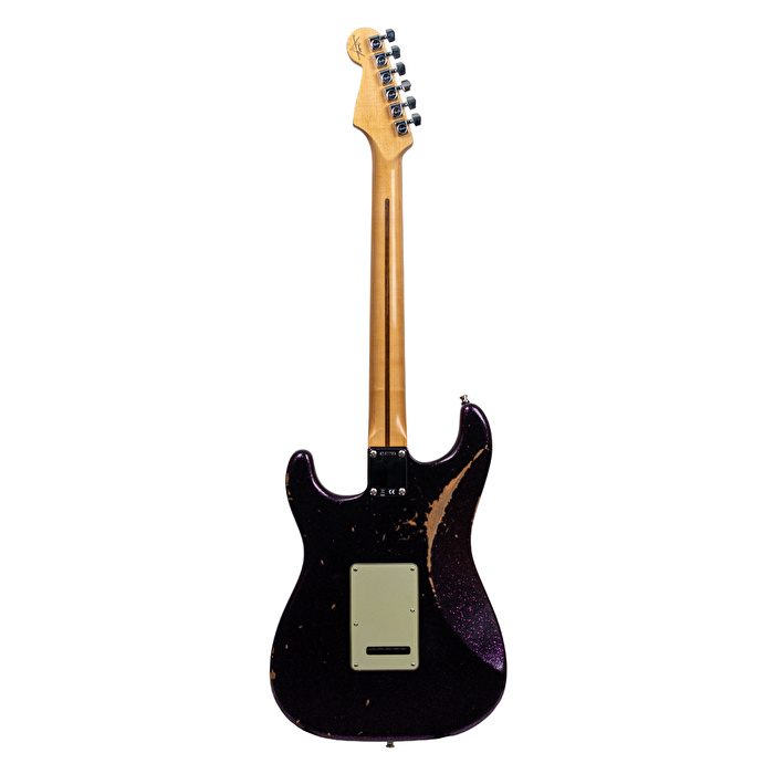 Fender Custom Shop Custom Deluxe Stratocaster HSS Relic Magenta Sparkle Elektro Gitar