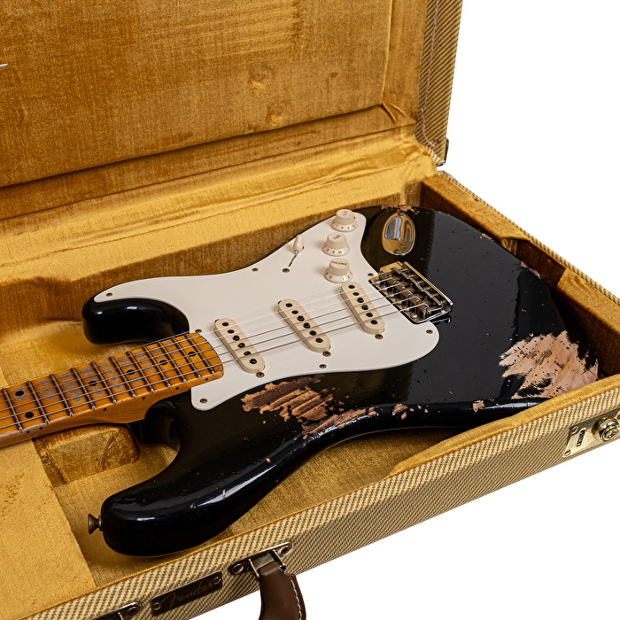 Fender Custom Shop 1957 Stratocaster Heavy Relic Siyah Elektro Gitar