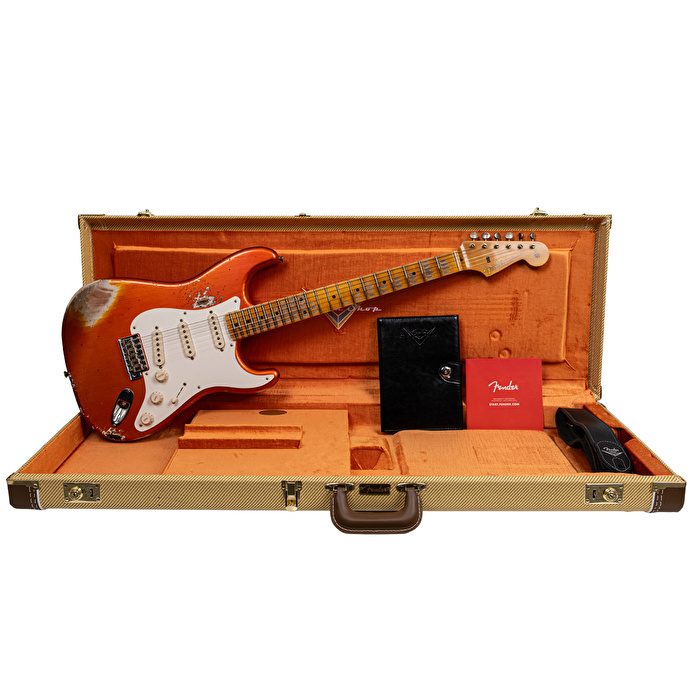 Fender Custom Shop 1957 Stratocaster Heavy Relic Aged Candy Tangerine Elektro Gitar
