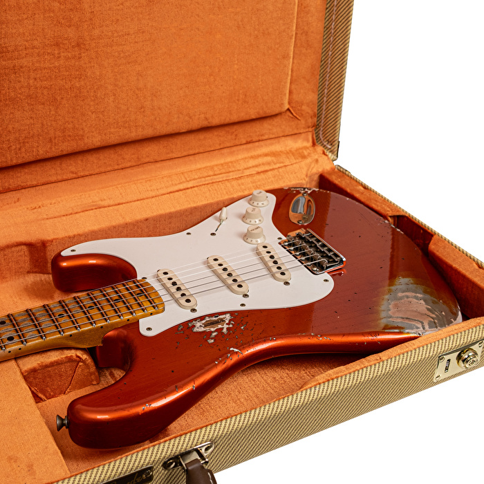 Fender Custom Shop 1957 Stratocaster Heavy Relic Aged Candy Tangerine Elektro Gitar