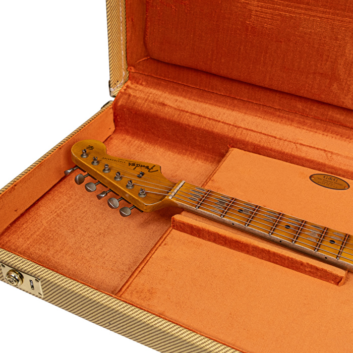 Fender Custom Shop 1957 Stratocaster Heavy Relic Aged Candy Tangerine Elektro Gitar