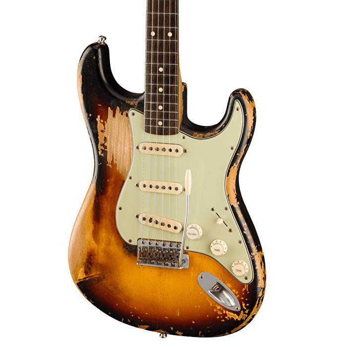 Fender Custom Shop Masterbuilt  by Paul Waller - John Frusciante Stratocaster Super Heavy Relic 3 Renk Sunburst Elektro Gitar