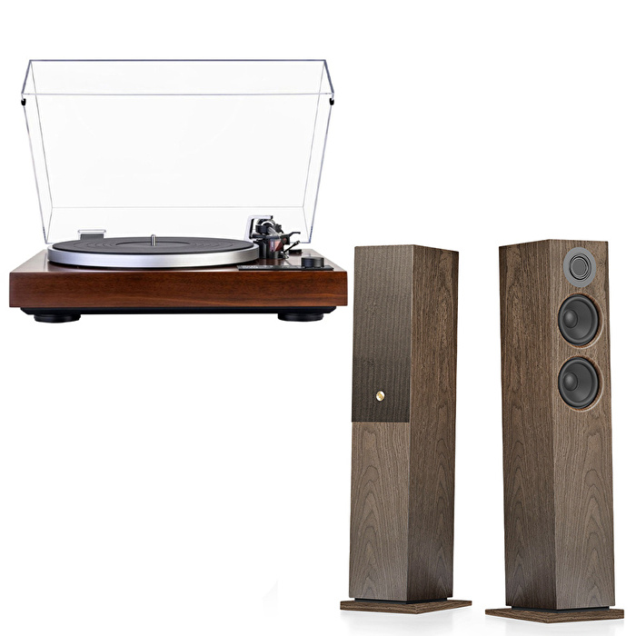 Audio Pro A48 W Hoparlör, Dual CS 429 Pikap Walnut Hi-Fi Müzik Sistemi