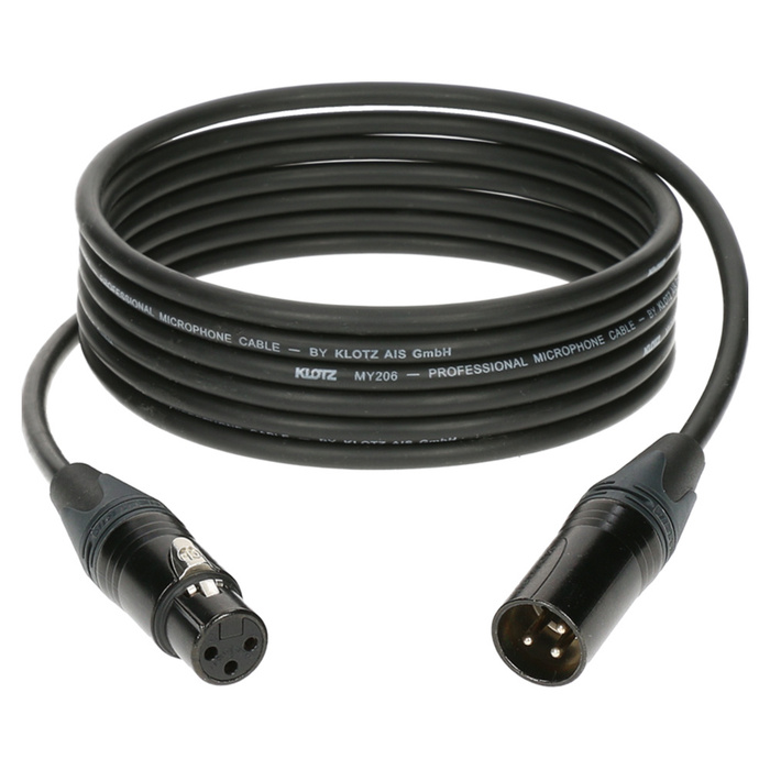 Klotz M1 MY206 Mikrofon Kablosu Siyah Neutrik Uçlu 10m