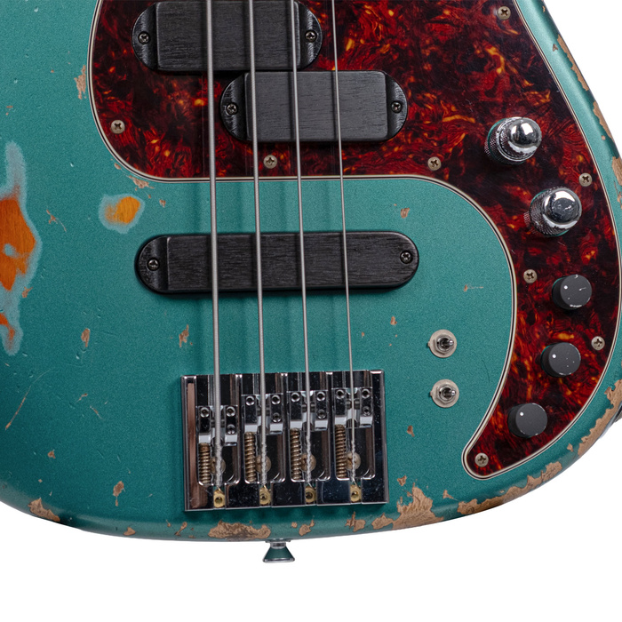 Xotic Limited Edition Zuhal 50.Yıl California XJ-1T/098 Heavy Aged HRI System Sherwood Green Over 3 Renk Sunburst Bas Gitar