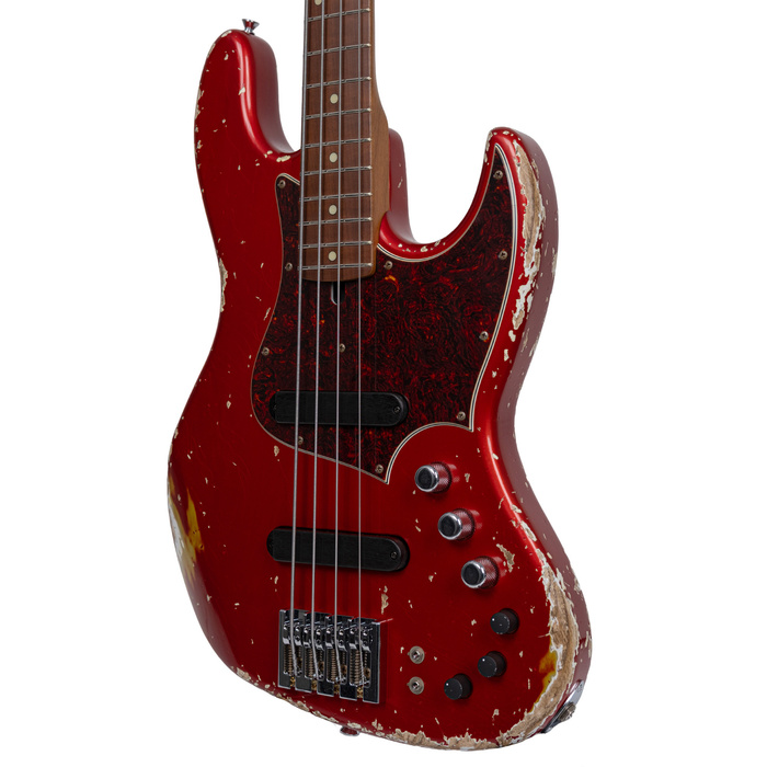 Xotic Limited Edition Zuhal 50.Yıl California XJ-1T/3898 Heavy Aged Candy Apple Red Bas Gitar
