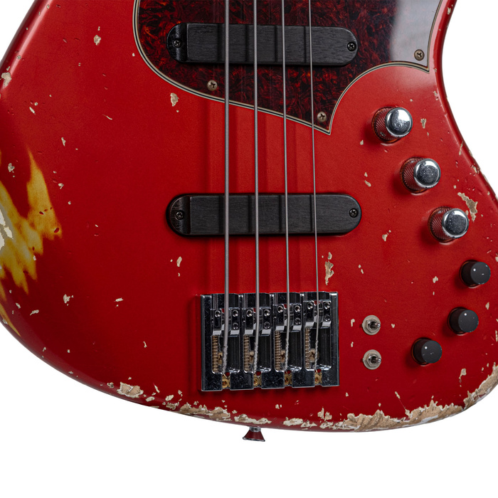 Xotic Limited Edition Zuhal 50.Yıl California XJ-1T/3898 Heavy Aged Candy Apple Red Bas Gitar
