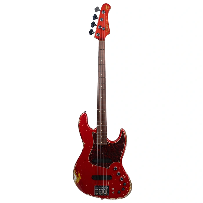 Xotic Limited Edition Zuhal 50.Yıl California XJ-1T/3898 Heavy Aged Candy Apple Red Bas Gitar