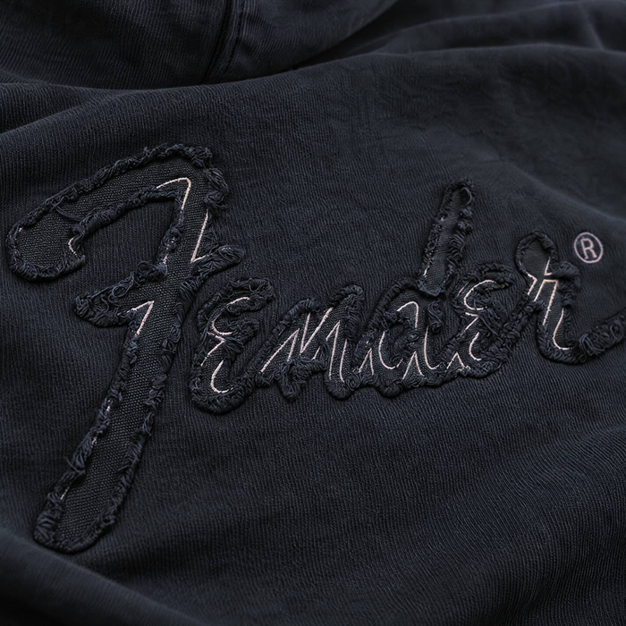 FENDER® Wash Raw Edge Antrasit Hoodie