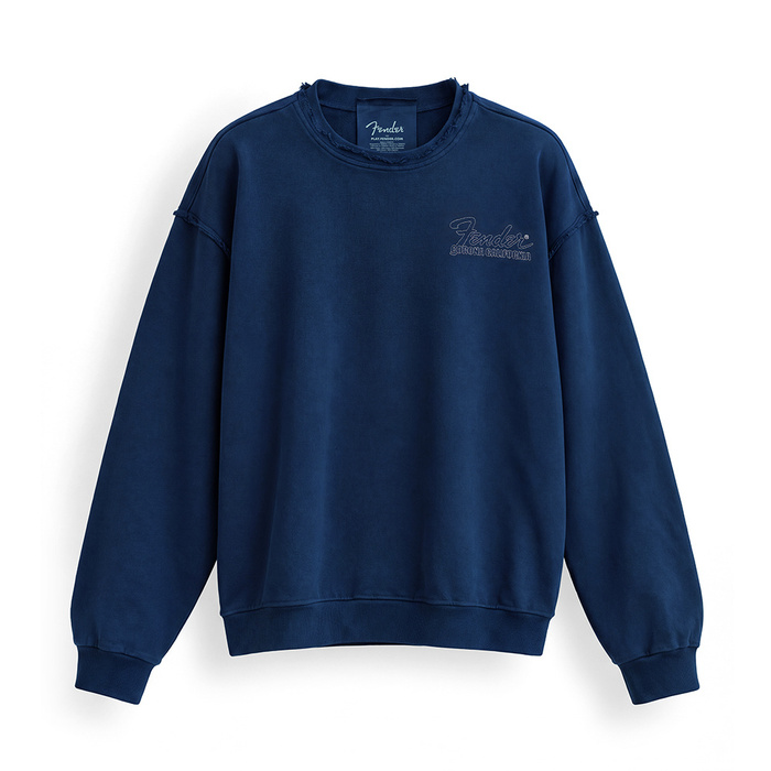 FENDER® Wash Embroidered Lacivert Sweetshirt
