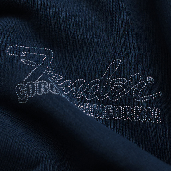 FENDER® Wash Embroidered Lacivert Sweetshirt
