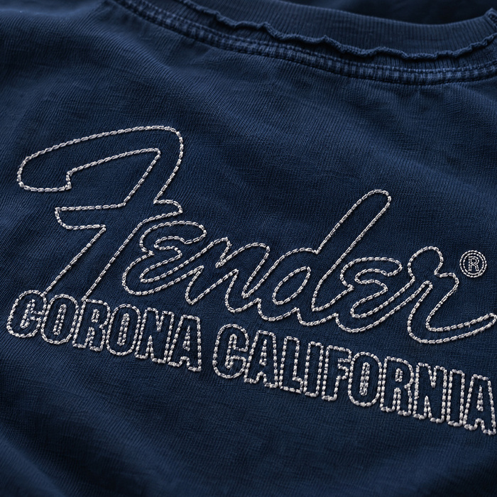 FENDER® Wash Embroidered Mavi T-Shirt
