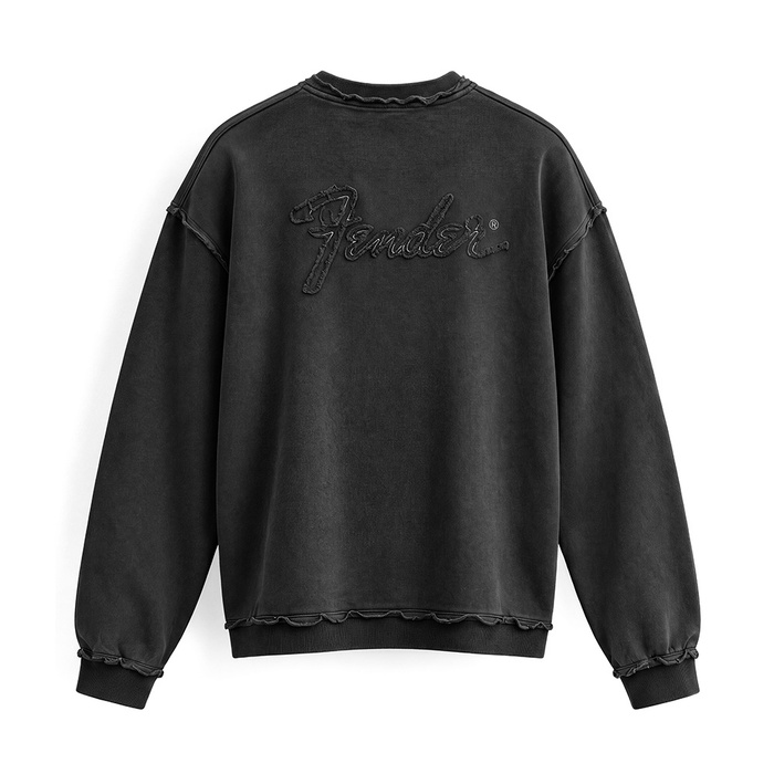 FENDER® Wash Raw Edge Antrasit Sweetshirt