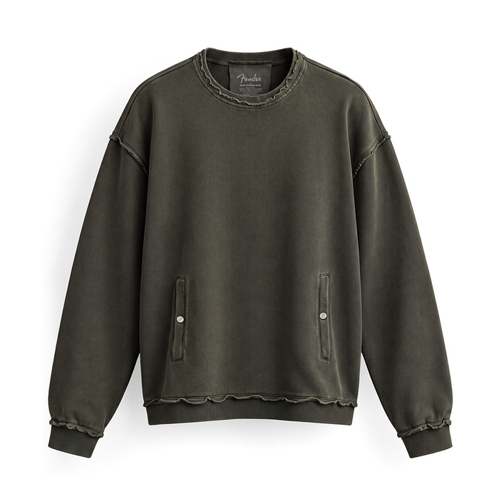 FENDER® Wash Raw Edge Mint Yeşili Sweetshirt
