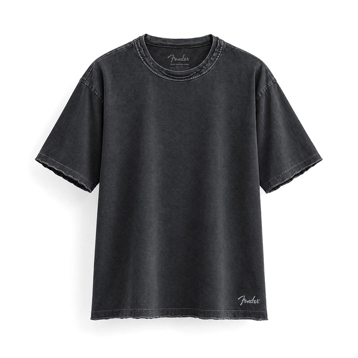 FENDER® Wash Raw Edge Grafik Antrasit T-Shirt
