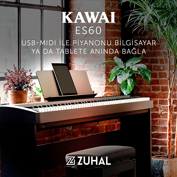 KAWAI ES60B SET Siyah Taşınabilir Dijital Piyano (Stand Dahil)