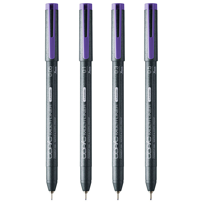 COPIC Multiliner Lavender Kalem Seti (0,05, 0,1, 0,3, 0,5)