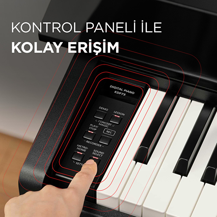 KAWAI KDP75B Siyah Dijital Piyano (Tabure & Kulaklık Hediyeli)